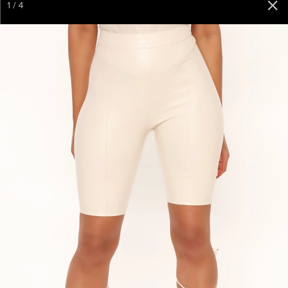 Leather biker shorts